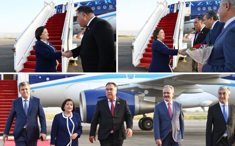 Chair of Milli Majlis Sahiba Gafarova Arrives in Tajikistan on an Official Visit 