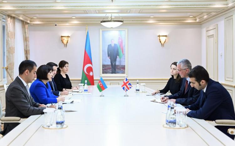 Chair of Milli Majlis Sahiba Gafarova Talks to British Ambassador to Azerbaijan 
