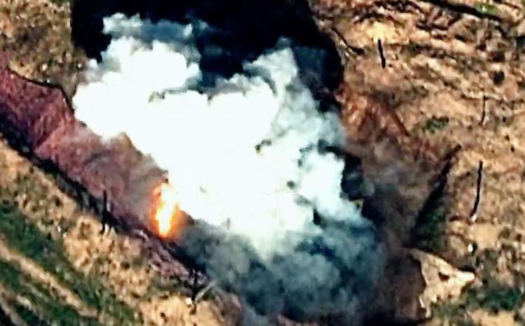 The moment of the destruction of the Armenian armed forces formations’ cannon installation targeting Azerbaijani civil infrastructure - VIDEO
