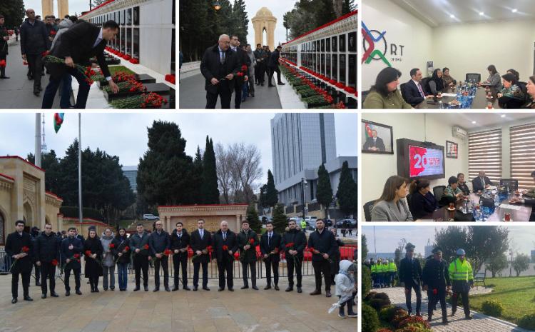 The Port of Baku employees together with the families of Martyred port employees commemorated the Martyrs of January 20th 