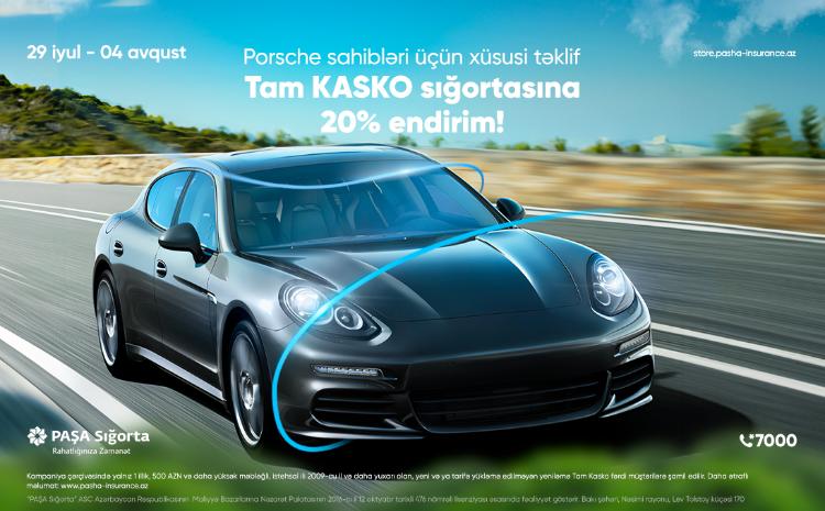 PAŞA Sığortadan “Porsche” markalı avtomobillər üçün kampaniya! 