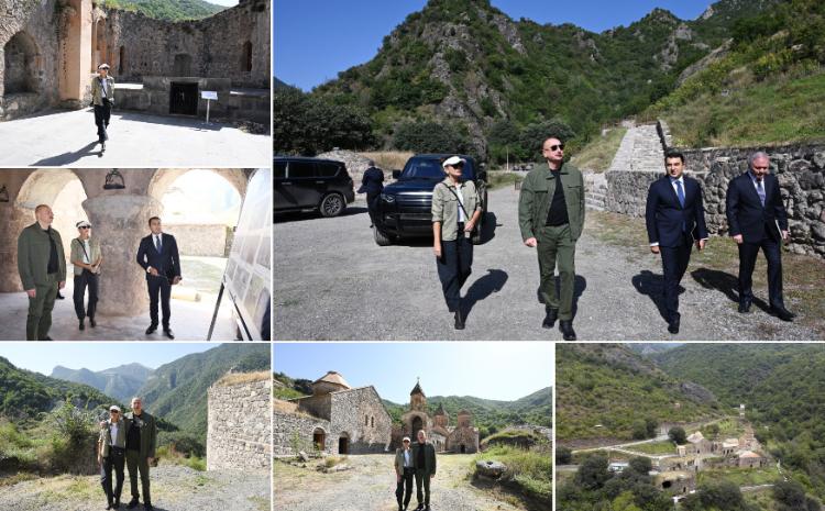President Ilham Aliyev and First Lady Mehriban Aliyeva visited Khudavang Monastery Complex in Kalbajar 