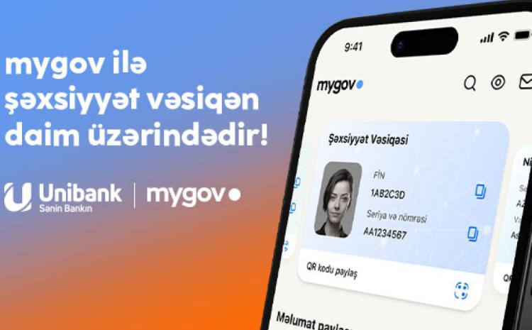 “Unibank”ın xidmətlərindən rəqəmsal şəxsiyyət vəsiqənizlə istifadə edə bilərsiniz 