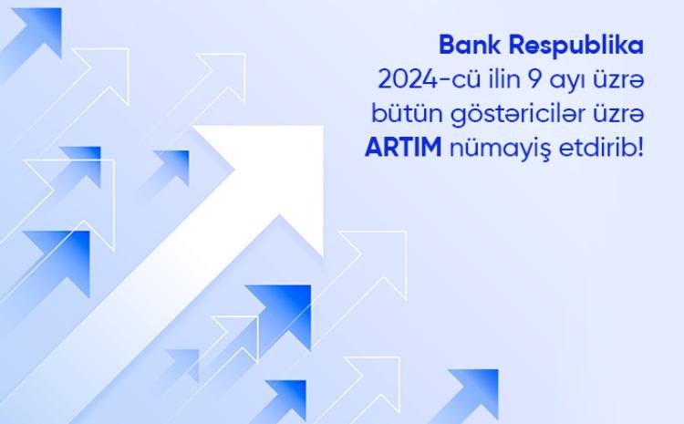 Bank Respublika üçüncü rübdə bütün göstəricilər üzrə artım nümayiş etdirib 