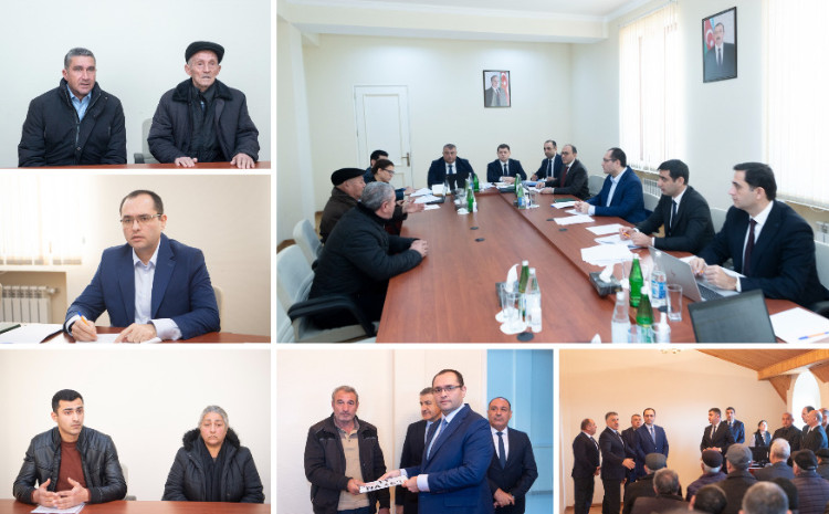 Nazir Məcnun Məmmədov Beyləqanda vətəndaşları qəbul edib, fermerlərlə görüşüb 