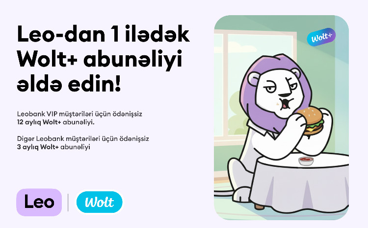 Leobank və Wolt müştərilər üçün ödənişsiz abunəlik kampaniyasına start verib 