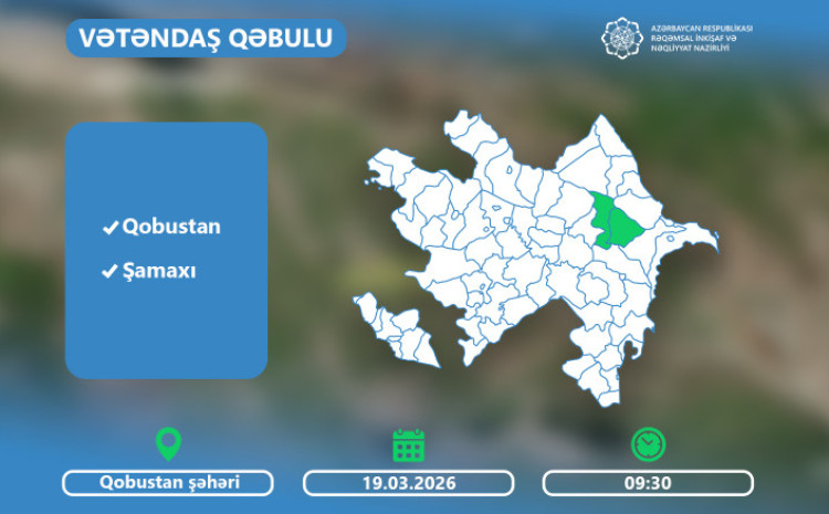 Nazir Rəşad Nəbiyev Qobustanda vətəndaşları martın 19-da qəbul edəcək 