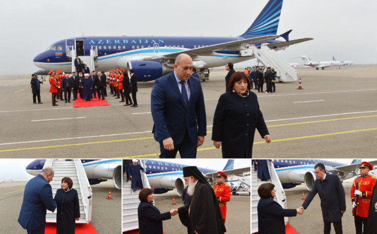 Milli Məclisin sədri Sahibə Qafarova Gürcüstana səfərə gəlib 